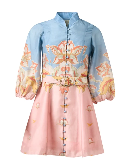 Valencia Pink and Blue Print Dress