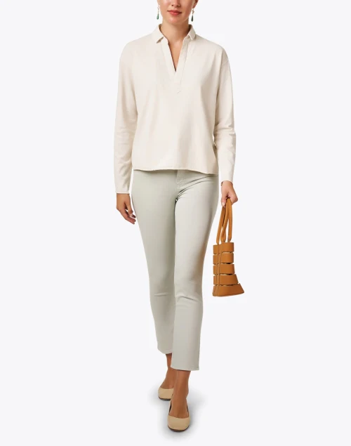 Patrick Ivory Jersey Henley Top