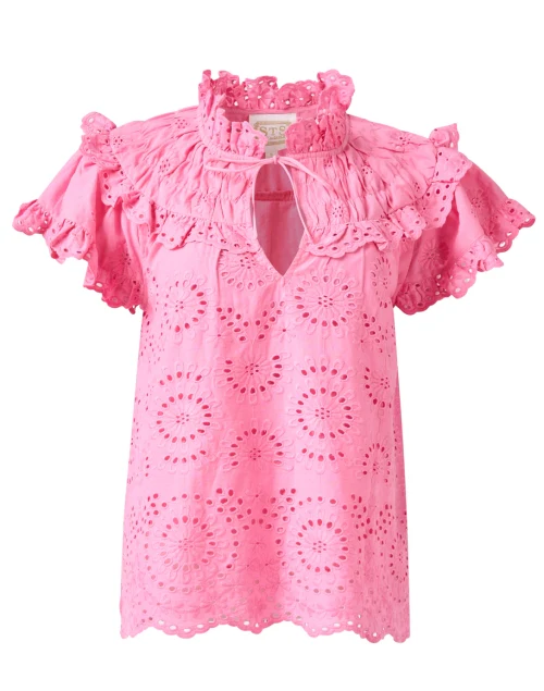 Pink Eyelet Top