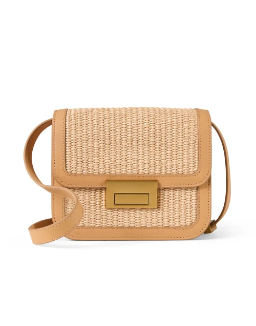 Desi Straw and Leather Crossbody Bag