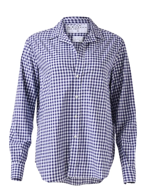 Eileen Navy Check Cotton Shirt