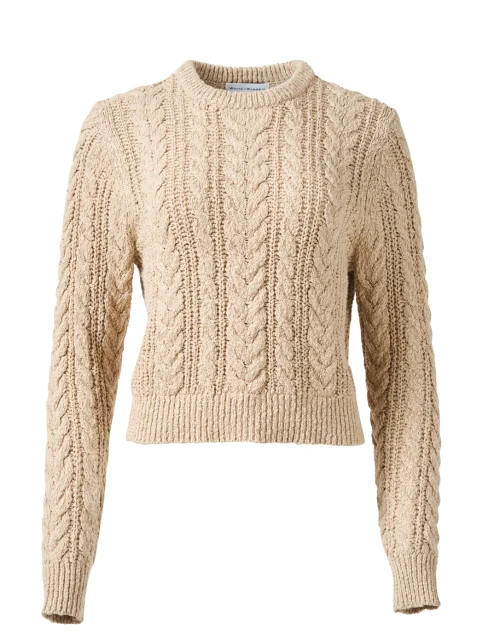 Beige Textured Cotton Sweater