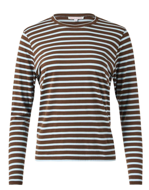 Brown and Blue Striped Top