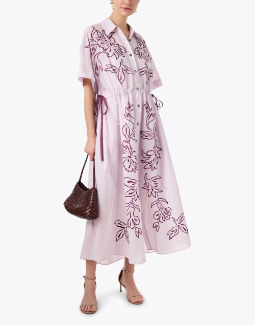 Tia Purple Embroidered Dress