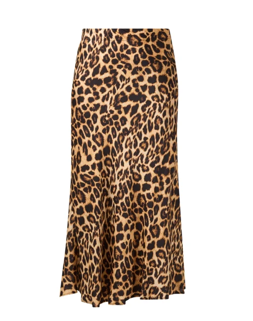 Brynn Leopard Print Satin Skirt