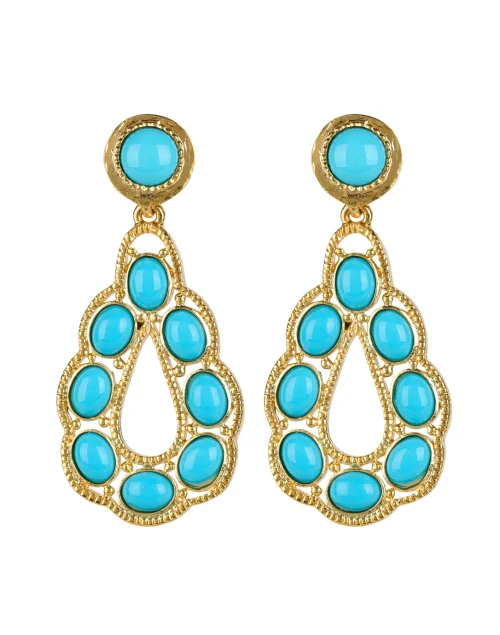 Gold and Turquoise Teardrop Earrings