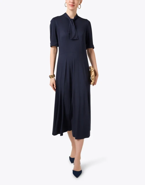 Tatiana Navy Tie Dress