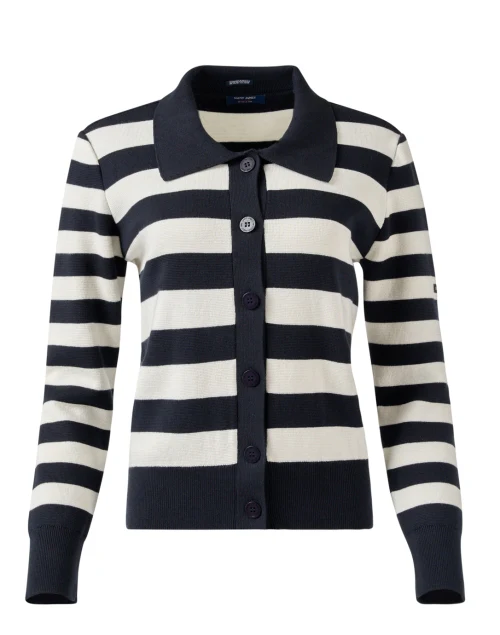 Galway Navy and Ivory Striped Cardigan