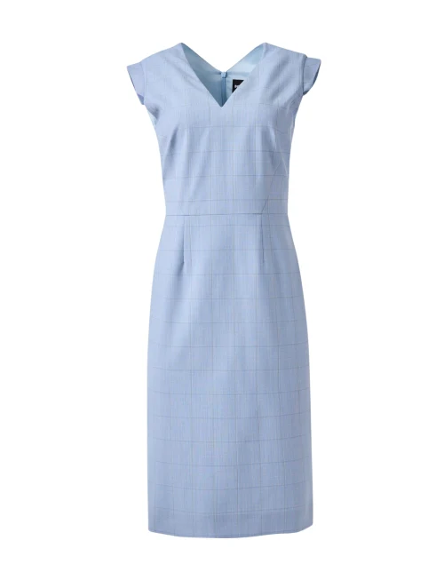 Docia Blue Plaid Wool Dress
