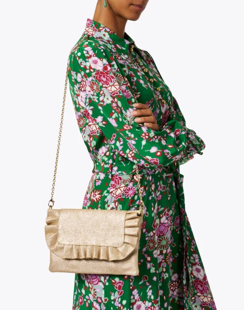 Riwana Gold Leather Bag