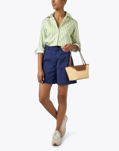 Cirino Navy Belted Shorts