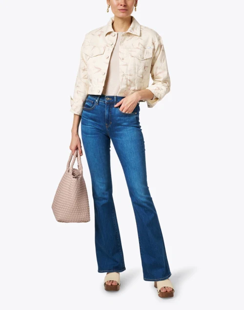 Miral White Print Cropped Jacket