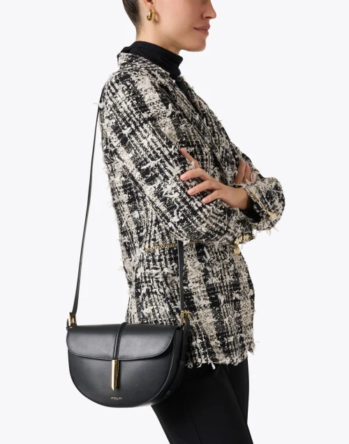Tokyo Black Leather Saddle Bag