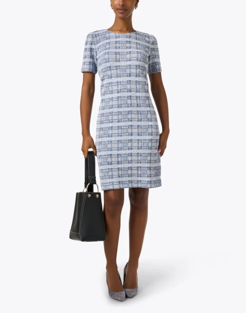 Sanchez Blue Plaid Printed Dress