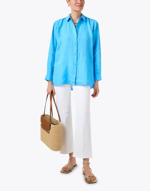 Blue Linen Top