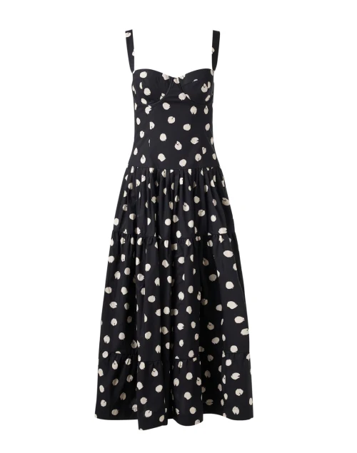 Santiago Black and White Dot Print Dress