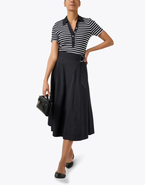 Kearney White and Black Striped Cotton Top