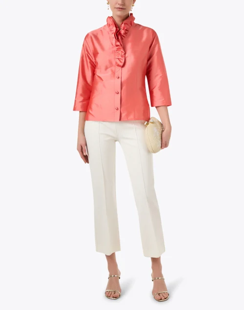Celine Coral Silk Shirt
