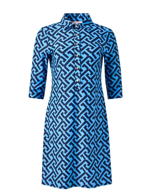 Susanna Blue Key Print Dress