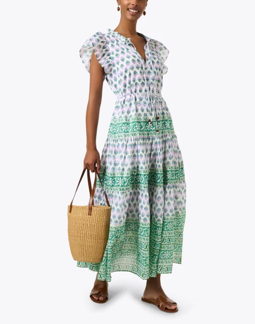 Bloom Pink and Green Floral Print Dress
