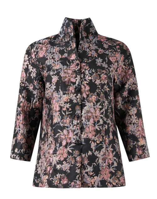 Ronette Black Floral Jacquard Jacket