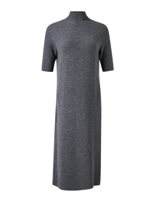 Steel Grey Wool Cashmere Knit Dress