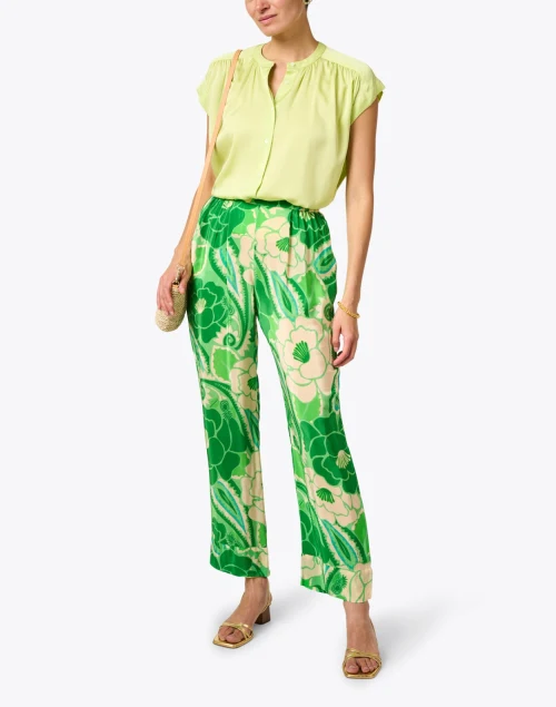 Soda Green Silk Blouse