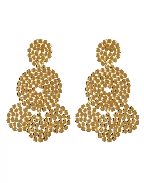 Lucky Sequin Gold Circle Drop Earrings