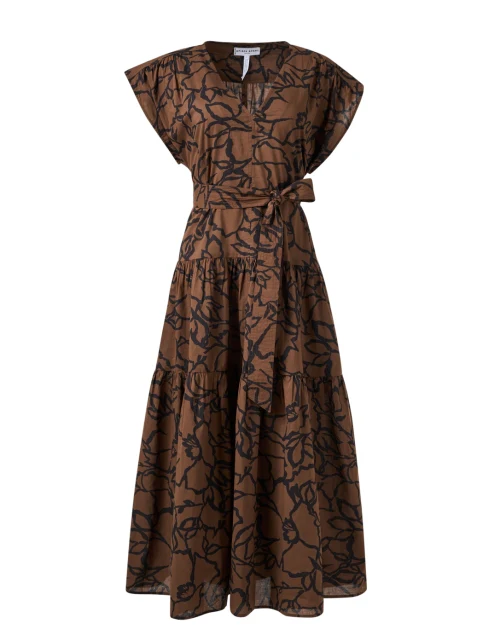 Agathe Brown Print Cotton Dress