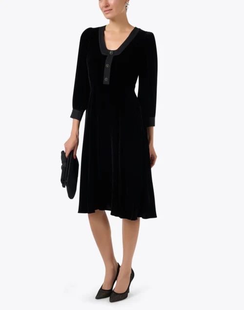 Cordelia Black Velvet Dress