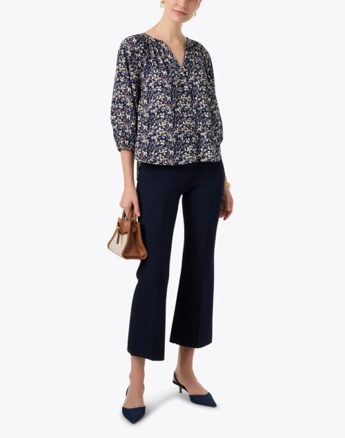 Mitte Navy Print Cotton Top