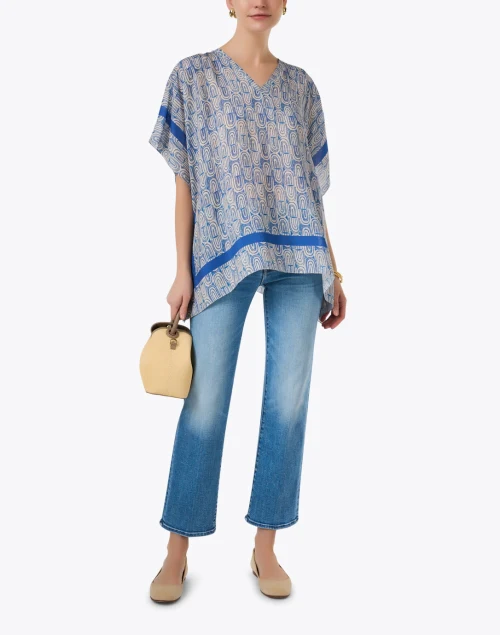 Blue Print Poncho