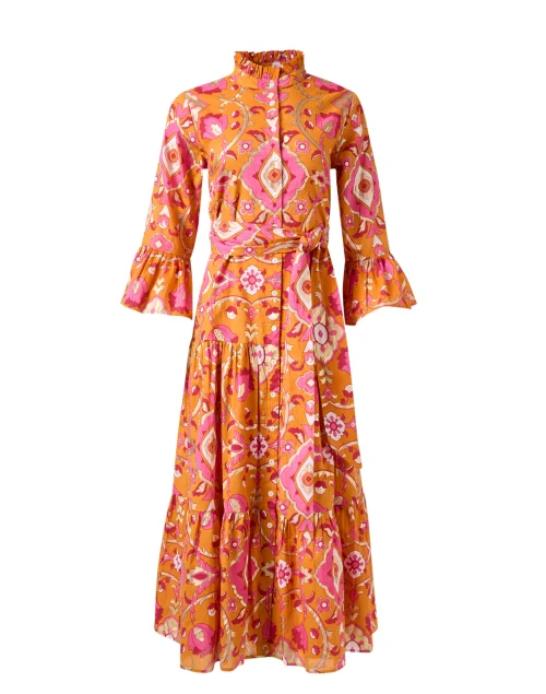 Roxie Orange Print Cotton Voile Dress