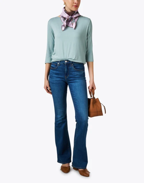 Aqua Blue Boatneck Top