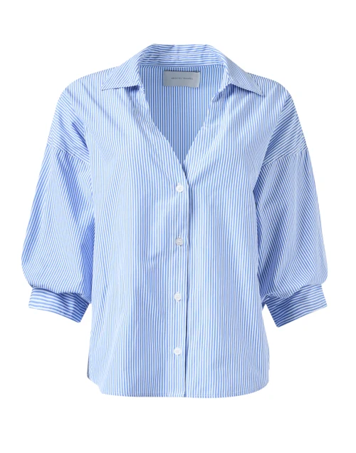 Kate Blue and White Striped Top