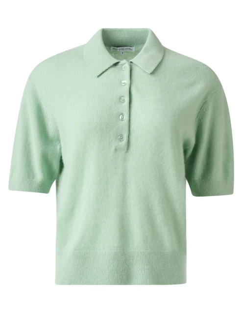 Sage Green Cashmere Polo Sweater