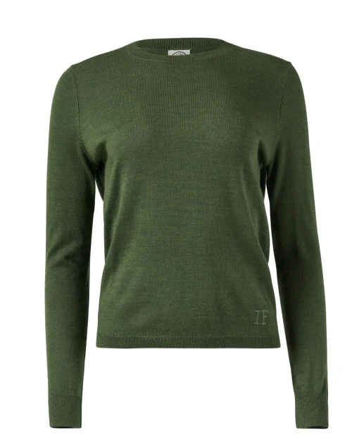 Angela Khaki Green Merino Wool Sweater