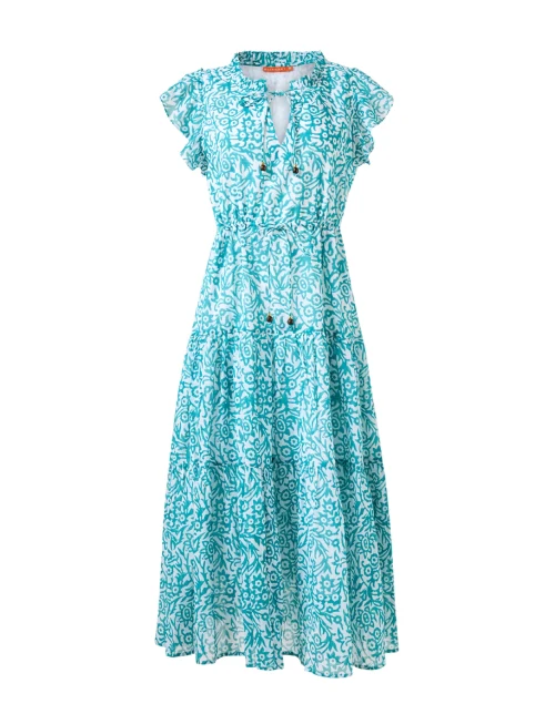 Cyprus Blue Floral Print Dress