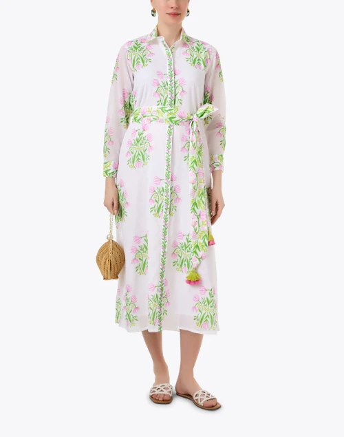 White Print Shirt Dress