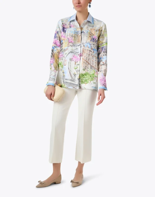 Paris Print Silk Shirt
