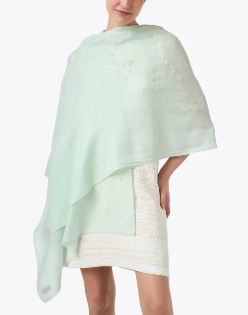 Sage Green Beaded Scarf