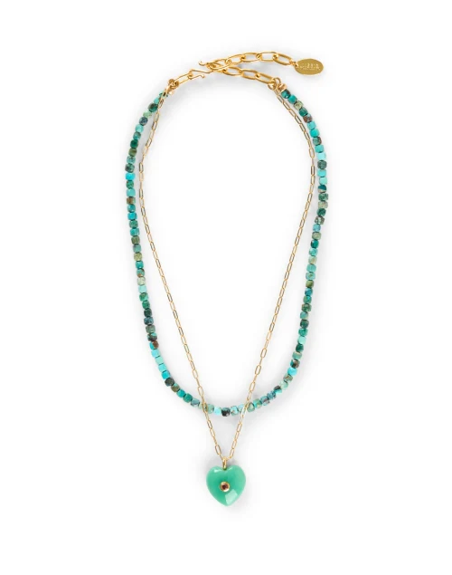 Lamai Green Stone Layered Necklace