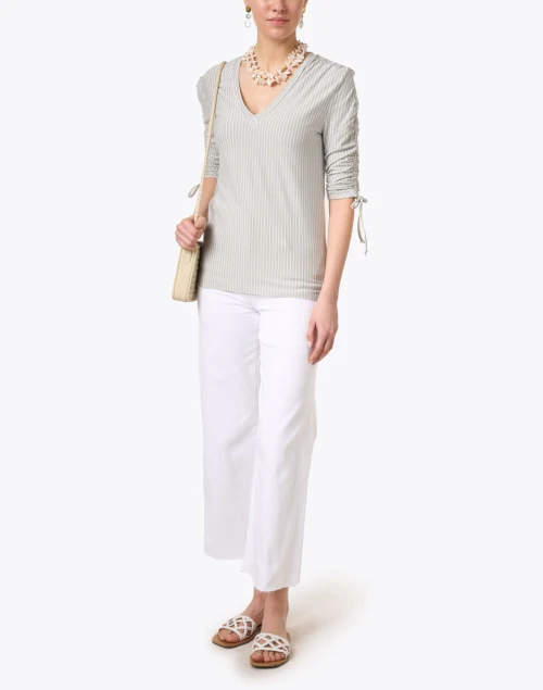 Penelope Sage Green Stripe Top