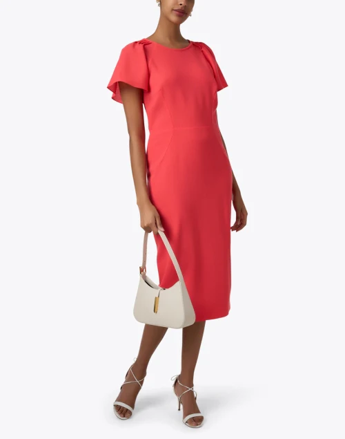 Delilah Coral Wool Crepe Dress
