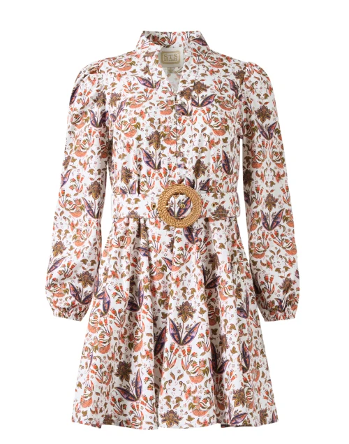 White Multi Print Dress