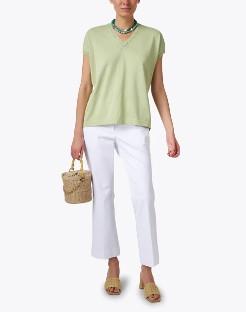 Green Knit Cotton Top