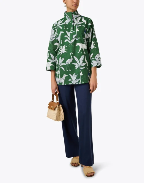 Cricket Green Print Cotton Top