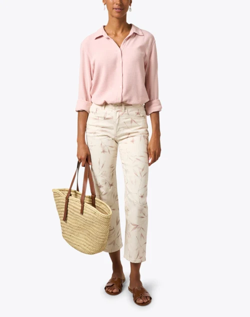 Kinsley White Print Stretch Flare Jean