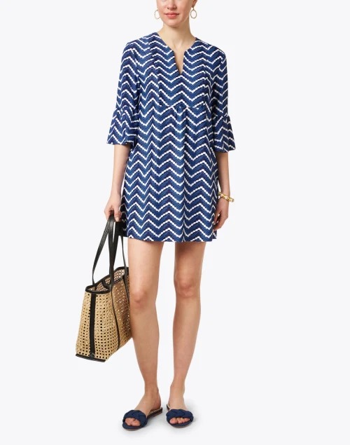 Kerry Navy Chevron Print Dress