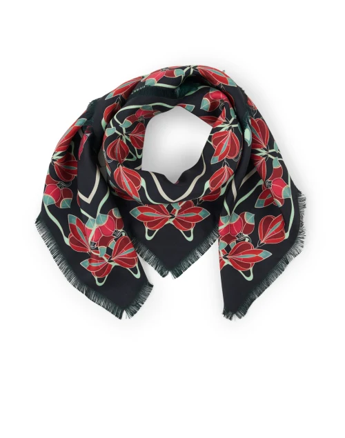Black and Green Reversible Silk Scarf